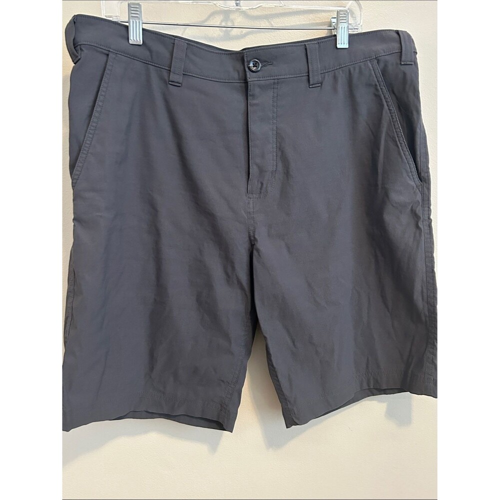 Eddie Bauer Travex Mens Shorts 36 Gray Nylon Spandex Stretch Hiking Travel 10"